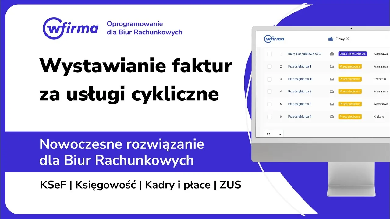 Miniatura filmu: Wystawianie faktur za usługi cykliczne